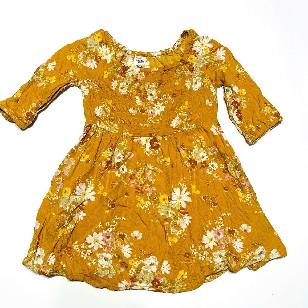 Oshkosh Mustard Floral Dress Size 3T